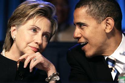  Mslimski flugumaurinn Obama og Lesbski Ssalistinn Clinton ra hvernig au tli a steypa Bandarkunum  gltun...